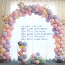 127 шт. 10 дюймов Круглая латексная разноцветное красивое Макарон воздушные шары для свадьбы & Baby Shower украшения Новый год 2021 2024 - купить недорого
