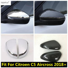 Lapetus-Tapas protectoras para espejo retrovisor, embellecedor de cubierta de ABS cromado/con pantalla de fibra de carbono Exterior para Citroen C5 Aircross 2018 - 2021 2024 - compra barato