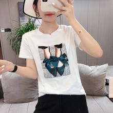 Gkfnmt t camisa feminina topos verão kawaii coreano roupas mulher tshirts algodão branco y2k camisa de manga curta nova moda 2021 2024 - compre barato