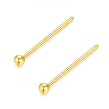 Pendientes de oro amarillo de 24K para mujer, aretes de bola Lisa De Oro 999, novedad 2024 - compra barato