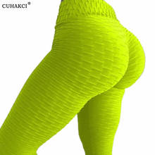 CUHAKCI-mallas Push Up de entrenamiento para mujer, Leggings sexys de cintura alta, pantalones deportivos para gimnasio, color negro 2024 - compra barato