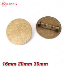 (B115)10 peças broche de bronze antigo de 30mm, broche redondo com base plana de 16mm 20mm, acessórios para joias diy, achados 2024 - compre barato