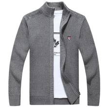 2021 outono inverno marca camisola masculina manter quente cor pura com zíper cardigan camisola de gola alta 2024 - compre barato