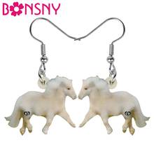 Bonsny Acrylic Lovely Horse Earrings Big Sweet Animal Dangle Drop Jewelry For Women Teens Kids Fashion Gift Charms Accessories 2024 - buy cheap