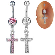Piercing de cristal con forma de cruz para el Ombligo, piercing para el Ombligo, joyería para el cuerpo, 1 unidad, Y012 2024 - compra barato
