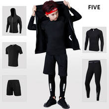 Reflective Kids Sports Running Set Men's Girls Jogging Suit Basketball Tights Clothes Gym Fitness Underwear Tracksuit Sportswear 2024 - buy cheap