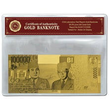 2019 Year Indonesia Gold Banknote 100000 Rupiah Gold Foil Banknote With Plastic Frame 2024 - buy cheap