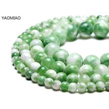 Natural Green White Persian Jade Round Stone Beads For Jewelry Making DIY Bracelet Necklace 15'' Strand 6/8/10/12 mm Wholesale 2024 - buy cheap