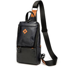Роскошный брендовый мужской портфель через плечо, кожаная винтажная нагрудная сумка-мессенджер, деловые повседневные слинги для мужчин 2024 - купить недорого