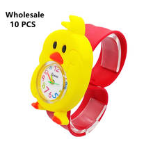 Оптовая продажа, детские часы с изображением цыпленка, детские резиновые часы, электронные часы, детские цифровые часы, Montre Enfant для девочек и мальчиков 2024 - купить недорого