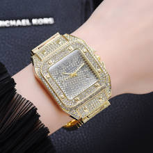 Relojes de cuarzo de pulsera de oro de lujo para mujer, correa de acero inoxidable, reloj de HIP HOP para mujer, reloj de negocios, relogio 2024 - compra barato