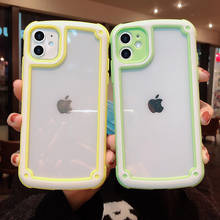 Candy Color Clear Phone Case For iPhone 12 11 Pro Max X XR XS Max 6S 7 8 Plus Shockproof Bumper Silicone Frame Transparent Cover 2024 - buy cheap