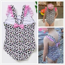 New 2022 Girls Swimsuit 1~12Year Toddler Baby Girls Swimwear Leopard print Children Swimwear High quality Kids Bathing suit 2024 - buy cheap