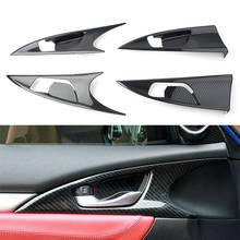 Carbon Fiber Style Car ABS Inner Interior Door Handle Bowl Cover Trim 4Pcs For Honda Civic 2016 2017 2018 2019 2020 RHD 2024 - buy cheap