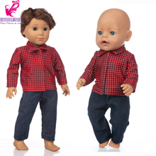 Roupas de boneca americana e feminina 18 ", roupas para boneca recém-nascida de 43cm, calças de malha 2024 - compre barato