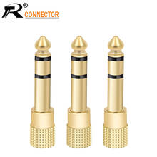 3pcs Microphone plug audio connector 6.35mm male plug to jack 3.5mm 3 pole female socket speaker adapter gold plated 2024 - buy cheap