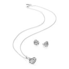 Colgante de corazones florecientes para el Día de San Valentín, conjunto de collar y pendientes de plata esterlina 100% 925, nuevo, regalo, B800872 2024 - compra barato