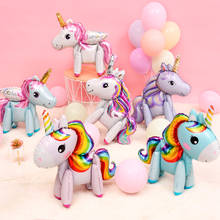 Balões de festa para o dia das crianças, balão de unicórnio multicolorido com desenho animado para festa de aniversário, decoração de festa 2024 - compre barato