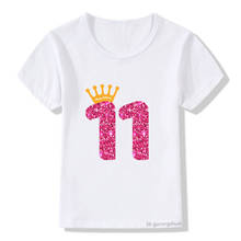 Newly kids t-shirt cute 4-12th queens crow happy birthday girl print   t shirts for girls/boys kids birthday clothes shirt tops 2024 - buy cheap