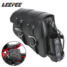 LEEPEE-bolsa para SILLÍN de motocicleta, herramienta lateral para equipaje al aire libre, Universal, de cuero PU, impermeable, accesorios para motocicleta 2024 - compra barato