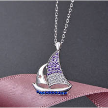 S925 Sterling Silver Diamonds Smooth Sailing Necklace Women Fashion Micro-Set Fine Diamonds Sailboat Pendant Boat Accessories 2024 - buy cheap