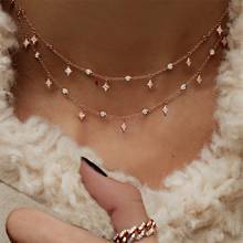IFMIA богемное многослойное ожерелье с кристаллами, женское ожерелье золотого цвета, винтажное многоэлементное колье, ожерелье, ювелирное изделие, бохо 2024 - купить недорого
