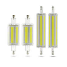 Bombilla LED COB R7S DimmableTube 78MM 15W 118MM 30W R7S, lámpara de maíz J78 J118, reemplazo de luz halógena AC 110V 220V 2024 - compra barato