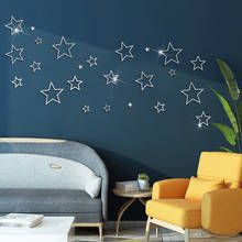 Stars Mirror Stickers 3D Wall Sticker Self Adhesive DIY Bedroom Children Kid Room Background Decoration Mural Acrylic Home Decor 2024 - buy cheap