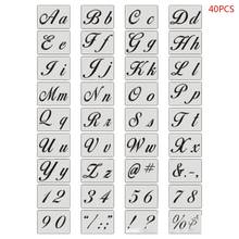 OOTDTY 36pcs/set Letter Alphabet Stencil Wall Painting Wood DIY Drawing Template Craft 2024 - buy cheap