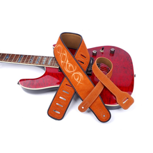 Nubuck couro macio durável correia da guitarra ajustável do couro acústico cinta de baixo elétrico guitarra cinto peças acessórios 2024 - compre barato