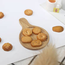 Miniatura de casa de bonecas 1/12 escala, mini cookies e bandeja de resina para comida, acessórios de cozinha 2024 - compre barato