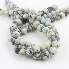 4 6 8 10mm Natural Stone Frosted Yellow Skin White Turquoises Loose Spacer Beads Making For Jewelry DIY Bracelet Necklace 15Inch 2024 - buy cheap