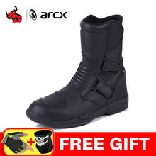 ARCX Motorcycle Boots Men Waterproof Botas Moto Genuine Cow Leather Moto Boots Motocross Boots Motorcycle Racing Mid-Calf Shoes 2024 - buy cheap