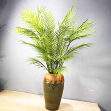 Palmera Artificial grande de plástico para decoración del hogar, ramo de árbol Tropical de 125CM y 11 hojas, para interior, Hotel, boda 2024 - compra barato