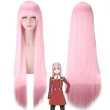 Аниме Дарлинг в франxx костюм для вечеринки парик розовый 100 см длинные ноль два парики дамы волосы на Хэллоуин D34371AD 2024 - купить недорого