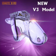 New Resin HT-V3 Mens Chastity Cage Male Chastity Belt Device Chastity Lock With 4 Penis Rings Adult Sex Toys 2024 - buy cheap