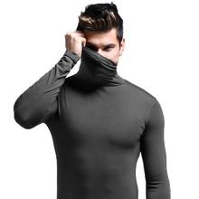Autumn Winter Bottoming T-shirtMen Modal Fabric Thermal Underwear Tops Long Sleeve Neck Wrap Elastic Seamless Warm Clothes New 2024 - buy cheap