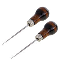 2 Pieces Gourd Shape Awl For Leather Tailors Awl Wood Handle Scratch Awl Sewing Awl Tool for Beginners 2024 - buy cheap