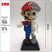 ZRK Video Game Super Mario Red Mario Dissection Skeleton Figure 3D Model DIY Diamond Mini Building Small Blocks Brick Toy no Box 2024 - buy cheap