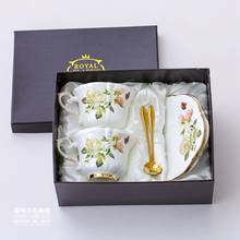 Boreal Europe Style Bone China Porcelain Coffee Cup Pastoral White Rose English Afternoon Teacup and Saucer Set Gift Box 2024 - buy cheap