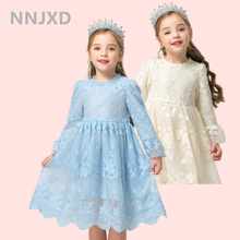 Кружевное платье принцессы с вышивкой для девочек; Бальное платье; Элегантная детская одежда на День рождения; Детские платья для девочек; От 3 до 8 лет Vestidos 2024 - купить недорого
