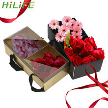 HILIFE Portable DIY Wedding Party Craft Flower Packaging Box with PVC Cover Folding Flower Paper Box Flower Dessert Gift Box 2024 - buy cheap