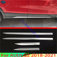 Car Styling Sliver ABS 4pcs Sequins For Audi Q2 2018 2019 2020 2021 ABS Chrome Door Side Body Molding Line Body Kits Cover Trim 2024 - buy cheap