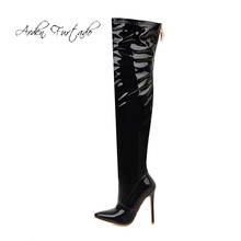 Arden Furtado/2020; модная женская обувь; зимние элегантные женские ботфорты с острым носком на высоком каблуке с молнией; цвет красный, белый 2024 - купить недорого