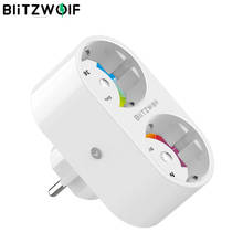 BlitzWolf BW-SHP7 3680 Вт 16A двойная розетка штепсельная вилка ЕС умная WIFI розетка приложение дистанционное управление работа с Google Assistant / Amazon Alexa 2024 - купить недорого