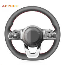 Handsewing Black Artificial Leather Steering Wheel Covers for Mercedes-Benz A-Class W177 C-Class W205 E-Class W213 S-Class W222 2024 - buy cheap