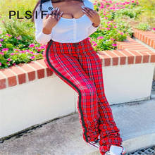 Women Plaid High Waist Elastic Skinny Pencil Pants for streetwear fashion Trousers 2021 new winter spring sport legging 2024 - buy cheap