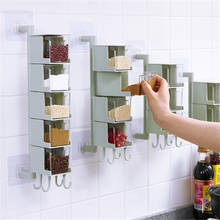 Organizador de cozinha caixa de armazenamento, de tempero jarra garrafa de parede suporte de tempero rotativo sal de açúcar condimentos recipiente ferramenta de cozinha 2024 - compre barato