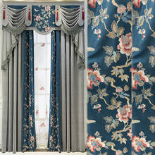 Blue European super Luxury Curtains for Window new Styles for Living Room Elegant Drapes European Curtains Embroidered curtains 2024 - buy cheap