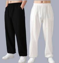 unisex high quality cotton&linen Summer&Spring blue/gray Tai chi wushu pants taijiquan trousers kung fu martial arts bloomers 2024 - buy cheap